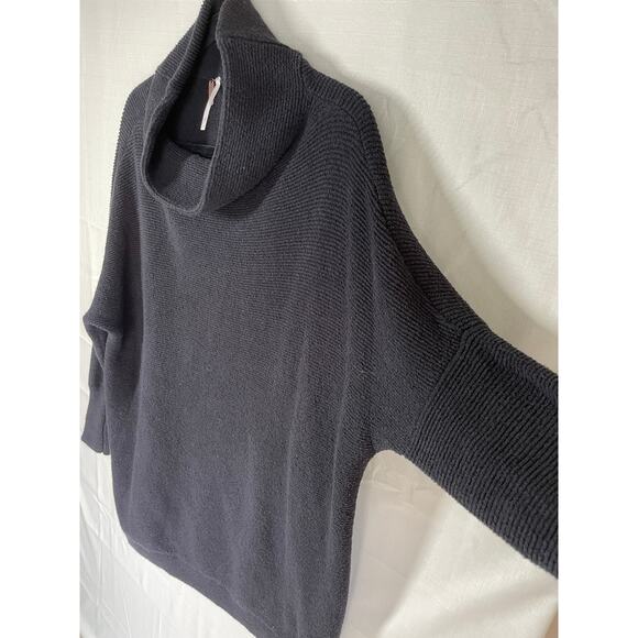 FREE‎ PEOPLE Cowl Neck Sweater Sz S Cotton Blend Oversized Textured Minimal Cozy - Picture 3 of 11
